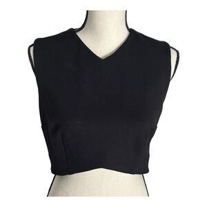 Nicholas Black Cut-Out Crop Racer Back Tank Top Size 8 Large Racerback Crop Top‎